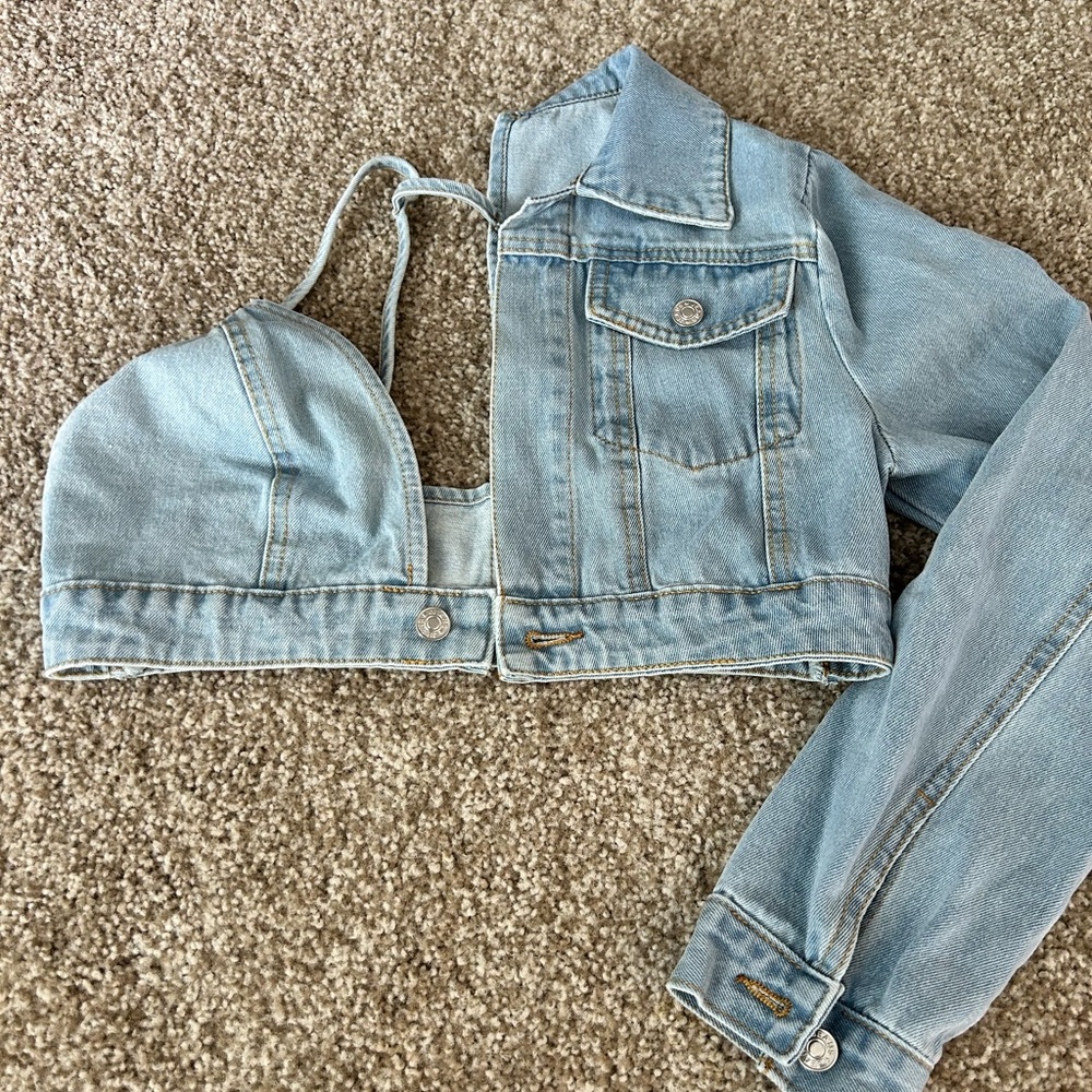 SHEIN Light Blue Denim Jacket